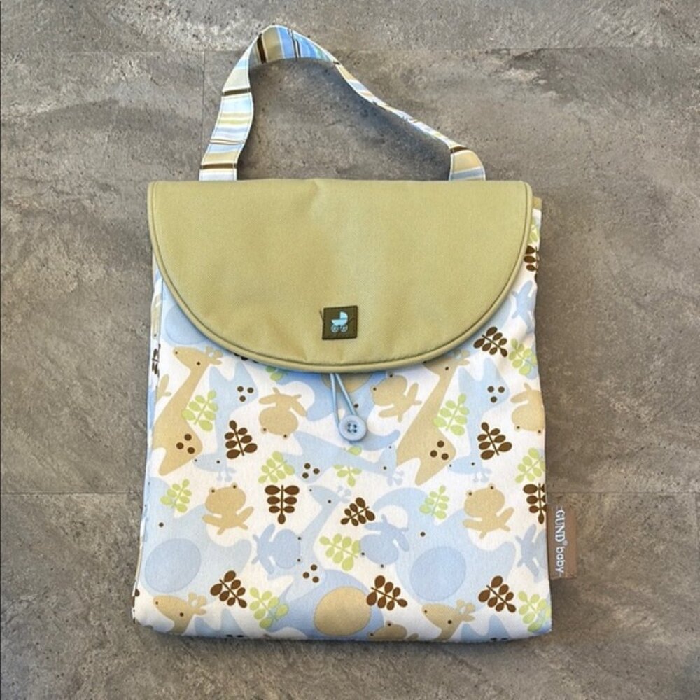NWOT Gund Baby Portable Diaper Bag, Animal Print, Unisex Boy Girl Design, Folded